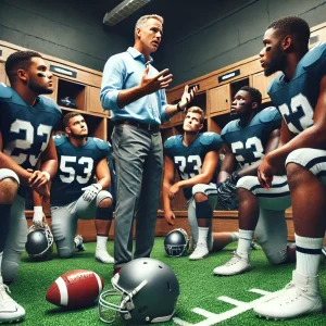 ペップトークする監督